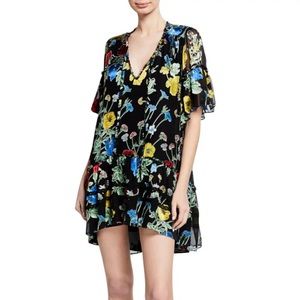 Alice + Olivia Pauline Floral Print Dress Swing Tunic Black & Multicolor XS